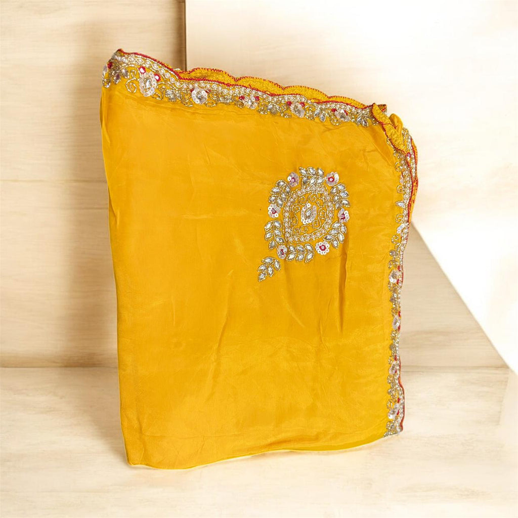 Pure Silk Blend Saree in Classic Rani Pink with Handcrafted Golden Border – ISHRI Exclusive